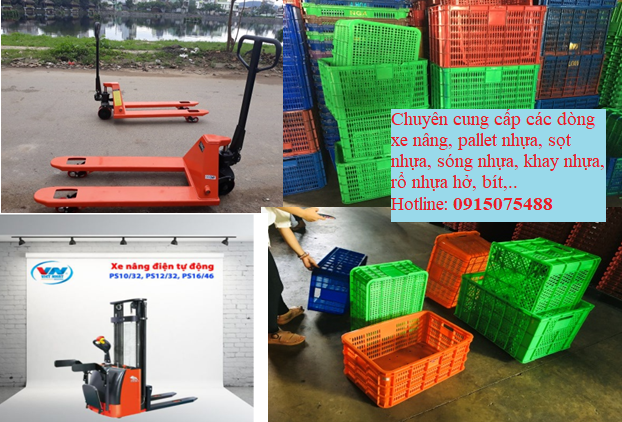 xe nâng, pallet nhựa, sóng nhựa bít, sóng nhựa hở, 0915075488